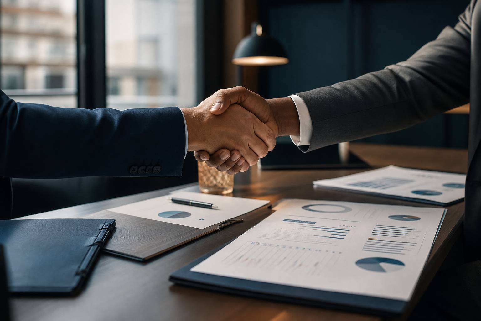 Négociation de remise de dette entre professionnels dans un bureau