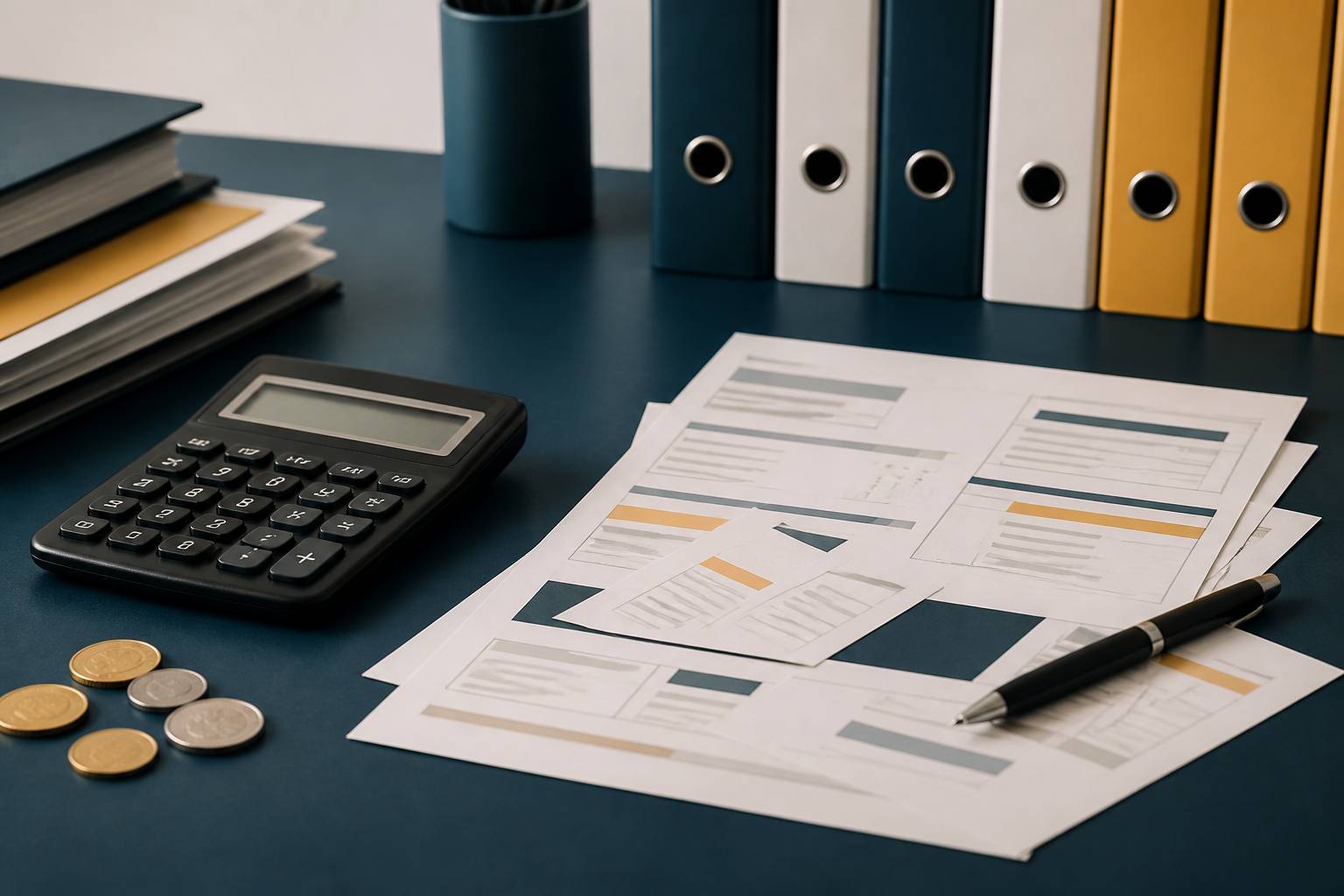 Calculatrice et formulaires administratifs sans texte lisible